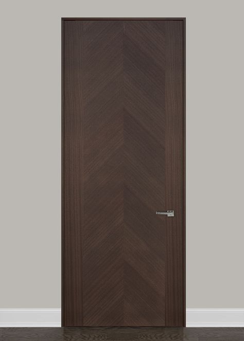 Modern Interior Door Custom - Single - Wood Veneer Solid Core with Walnut Finish, Luxeline, Model DB-LUX-S717 Walnut Doors With White Trim, Venner Doors Design, California Modern Interior, Mahogany Doors Interior, Modern Wood Doors, Interior Doors Modern, Mahogany Interior, Modern Interior Doors, Solid Wood Entry Doors