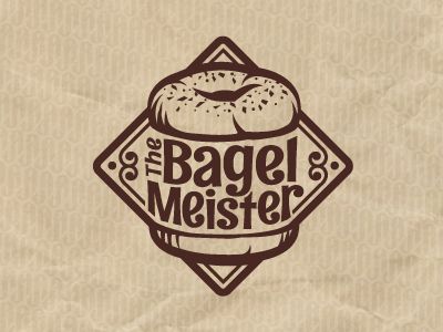 A single color version. Bagel Logo, Bread Logo, Innovative Logo, Bakery Branding, Bagel Shop, Inspiration Logo Design, Bakery Logo, Cafe Logo, Food Logo