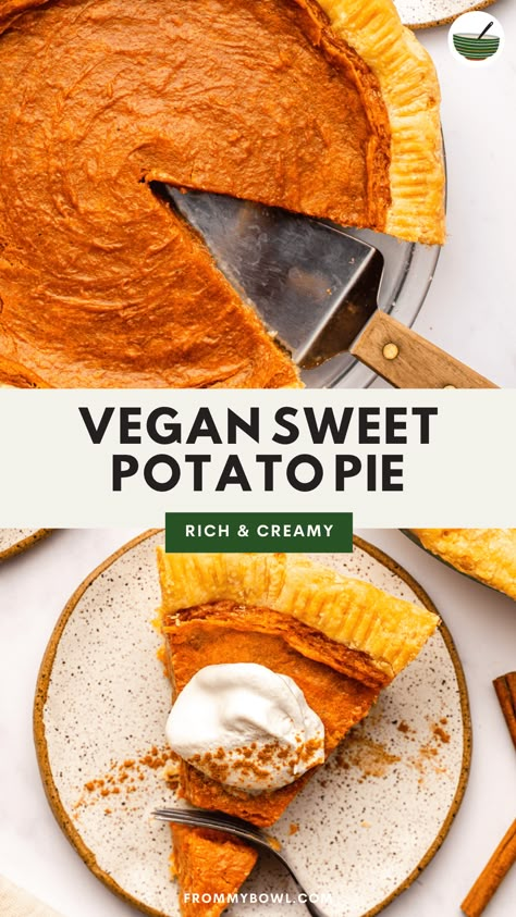 Sweet Potato Pie Filling, Vegan Sweet Potato Pie, Raw Sweet Potato, Sweet Potato Pie Southern, Oven Roasted Sweet Potatoes, Thanksgiving Vegan, Vegan Pies, Vegan Christmas Dinner, Homemade Pie Crust Recipe