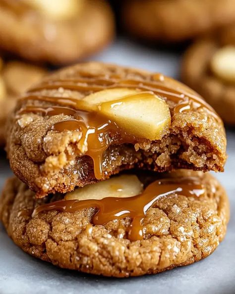 Caramel Apple Cider Cookies | Soft & Chewy Fall Treat - optimal recipes Apple Cider Cookies Recipes, Cider Cookies, Optimal Recipes, Apple Cider Cookies, Cinnamon Roll Cupcakes, Apple Cookies Recipes, Caramel Apple Cider, Caramel Apple Cookies, Fall Cookie Recipes