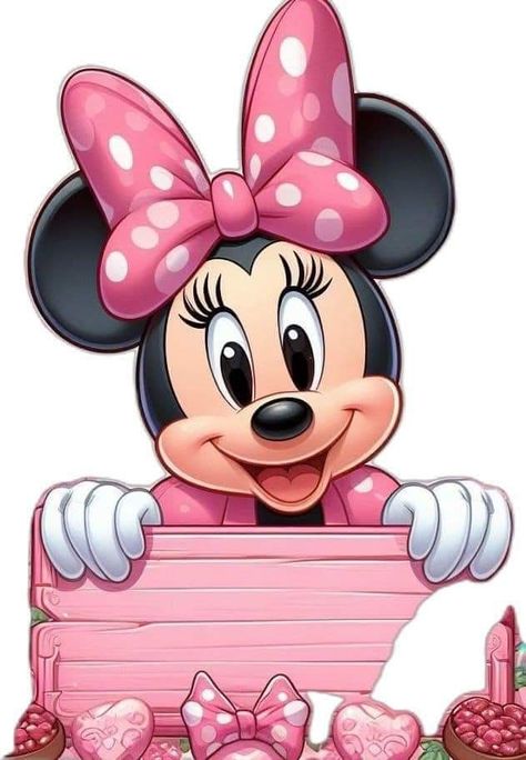 Minnie Mouse Background, Minnie Mouse Birthday Decorations, Minnie Mouse Images, Valentine Picture, Baby Rosa, Mickey Mouse Art, Mickey Mouse Wallpaper, Baby Minnie, Minnie Mouse Pink