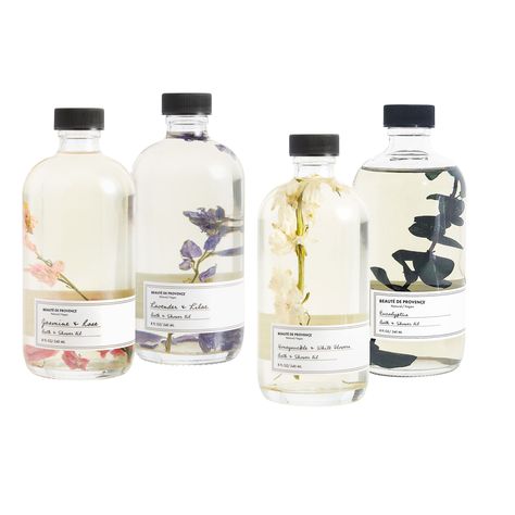 Provence Beauty Botanical Bath and Shower Oil - World Market Rose And Honeysuckle, Provence Beauty, Evening Eye Makeup, Botanical Bath, Eucalyptus Lavender, Packaging Ideas Business, Skincare Packaging, Bath Gift Set, Jasmine Rose