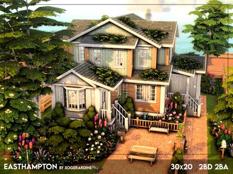 The Sims Resource - Easthampton (NO CC) Evergreen Harbor Apartment, Sims 4 Evergreen Harbor House, Sims 4 Glimmerbrook, Sims Architecture, Sims Apartment, Harbor House, Beautiful House Plans, Sims 4 Build, Beautiful House