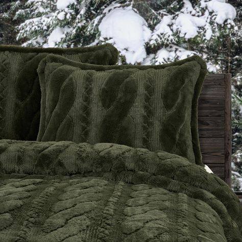 The Cava - Evergreen Quilt Set that is crafted from a irresistibly soft plush fabrication. Holiday Bedding, Forest Bedroom, Queens New York, The 3 Kings, Quilted Sham, Bedding Stores, Quilt Set, Quilt Sets Bedding, Bedding Accessories