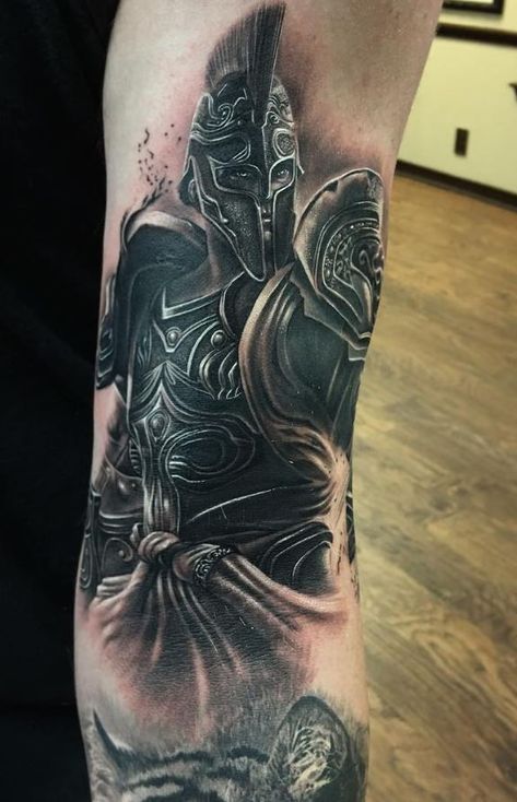 Spartan Warrior Tattoo Indian Skull Tattoos, Gladiator Tattoo, Mario Tattoo, Best Cover Up Tattoos, Zeus Tattoo, Helmet Tattoo, Spartan Tattoo, Knight Tattoo, Aries Tattoo