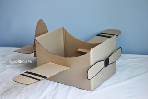 Airplane Costume, Cardboard Airplane, Transportation For Kids, Repeat Crafter Me, Airplane Birthday Party, Cardboard Box Crafts, Cardboard Toys, Folding Origami, Airplane Party