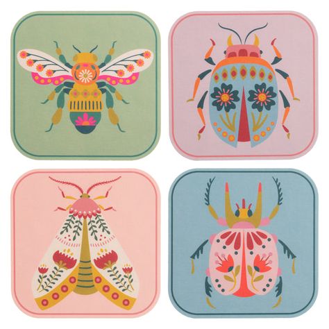 Decorative Pattern Design, Coaster Painting Ideas, Bugs Art, Design Inspiration Graphic, Cuadros Diy, Paper Coasters, Pulp Paper, Design Cup, Coffee In The Morning