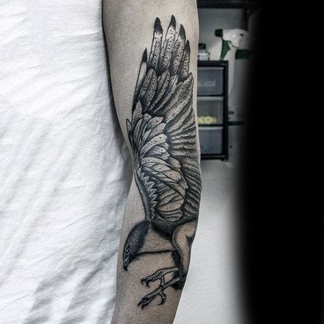 Simple Black Ink Hawk Tattoo On Male Forearm Drum Tattoos, Hawk Tattoos, Tom Tattoo, Hawk Tattoo, White Eagle, Tattoo Forearm, The Huntress, Design Tattoos, Simple Tattoo Designs