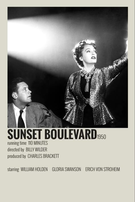 Sunset Boulevard Movie, Polaroid Movies, Classic Movies List, Erich Von Stroheim, Movie Suggestions, Movie Recs, 50s Aesthetic, Classic Movie Quotes, Gloria Swanson