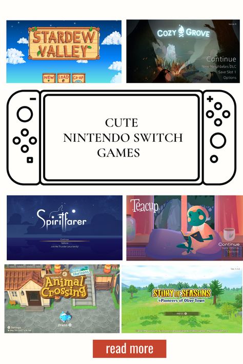 Cute and Cozy  Nintendo Switch Games Comfy Nintendo Switch Games, Chill Nintendo Switch Games, Cute Games Nintendo, Video Games Recommendations, Multiplayer Switch Games, Good Nintendo Switch Games, Witchy Nintendo Switch Games, Cottagecore Switch Games, Cosy Games Switch