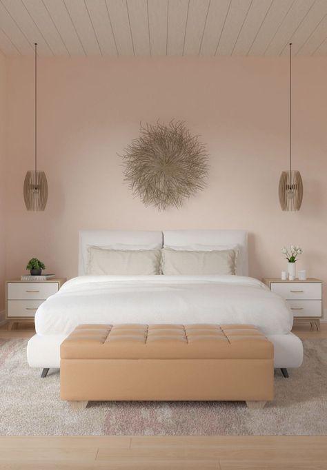 Soft and Soothing Bedroom Wall Color Ideas Light Coral Bedroom, Coral Bedroom Walls, Bedroom Wall Paint Colors, Calming Paint Colors, Best Wall Paint, Pink Accent Walls, Best Wall Colors, Coral Bedroom, Soothing Bedroom