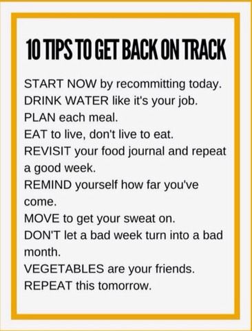 10 Tips To Get On Track Back On Track Diet, Track Diet, Today Is Your Day, Get Back On Track, January 1st, Healthy Diet Tips, Clean Food, Food Dinner, Eat To Live