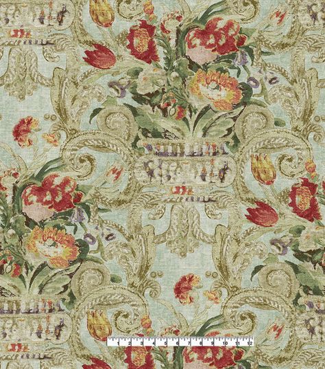 Waverly Seamist Villa Di Castello Cotton Linen Blend Fabric | JOANN French Country Cottage Decorating, Waverly Fabric, Magnolia Trees, French Country Cottage, Color Complement, Color Profile, Joanns Fabric And Crafts, Color Lines, Pattern Names