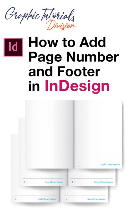 Adobe Indesign Tutorial - How to Add Page Number and Footer Indesign Hacks, Page Number Design, In Design Tutorial, Indesign Ideas, Indesign Tips, Adobe Indesign Tutorials, Adobe Tips, Indesign Adobe, Indesign Tutorials