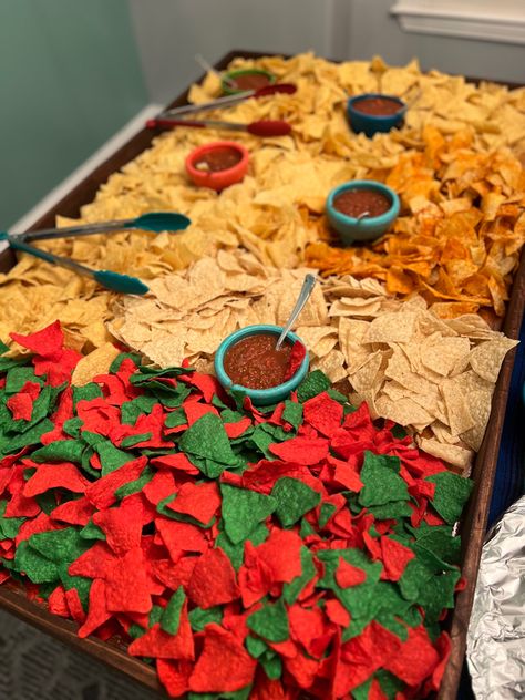 Taco Christmas Party, Christmas Tacos, Taco Buffet, Girls Christmas Party, Nacho Bar, Taco Dinner, Chip Board, Taco Bar, Party Pants