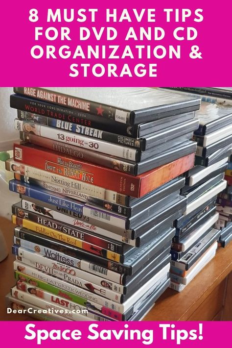 Organize Dvds, Diy Dvd Storage, Cd Organization, Dvd Organization, Dvd Holder, Easy Home Organization, Home Organization Tips, Happy Movie, Cd Diy