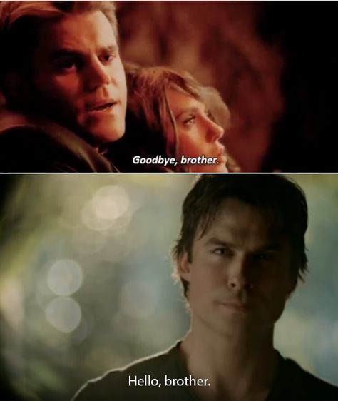 Hello Brother Tvd, Goodbye Brother, Tvd Quotes, Salvatore Brothers, The Salvatore Brothers, Damon Salvatore Vampire Diaries, Hello Brother, Top Tv, Growing Old Together