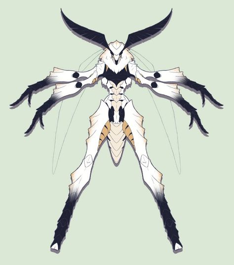 White Ermine Moth - Revised by Garm-r Bug People, White Ermine, Orthographic Drawing, Moth Art, Alien Concept Art, Fantasy Races, Alien Creatures, Insect Art, Monster Design