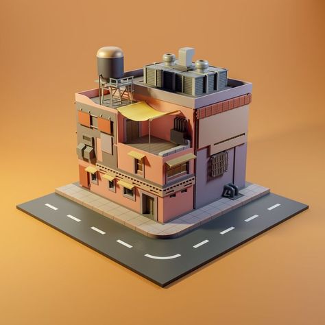 low poly building Low Poly Building, City Building Game, Low Poly Car, Cartoon Building, Model Cars Building, Japanese Style House, City Games, City Cartoon, Isometric Art