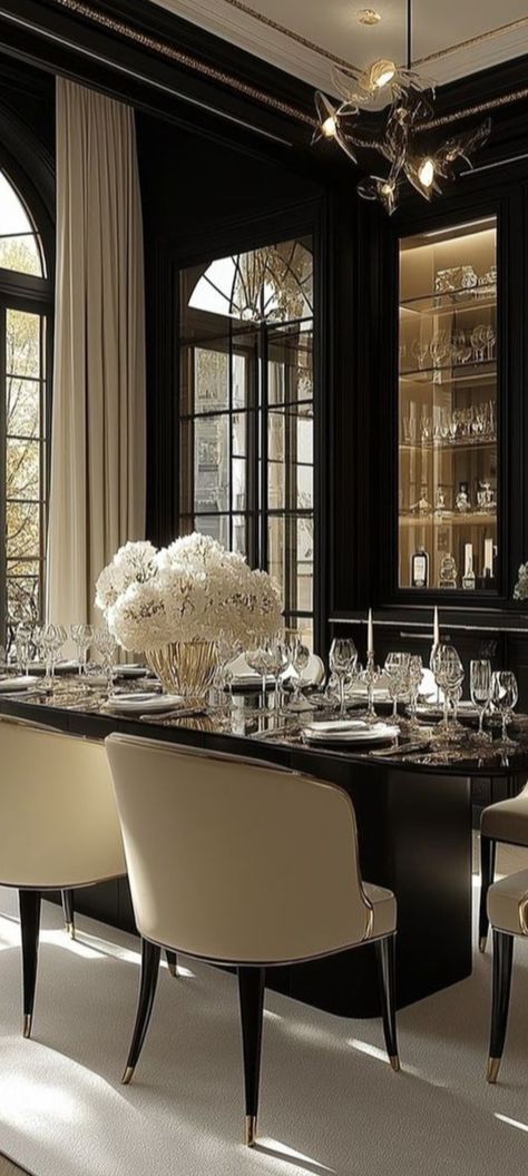 Black Dining, Black Dining Room, Dining Room, Collage, Pins, Black