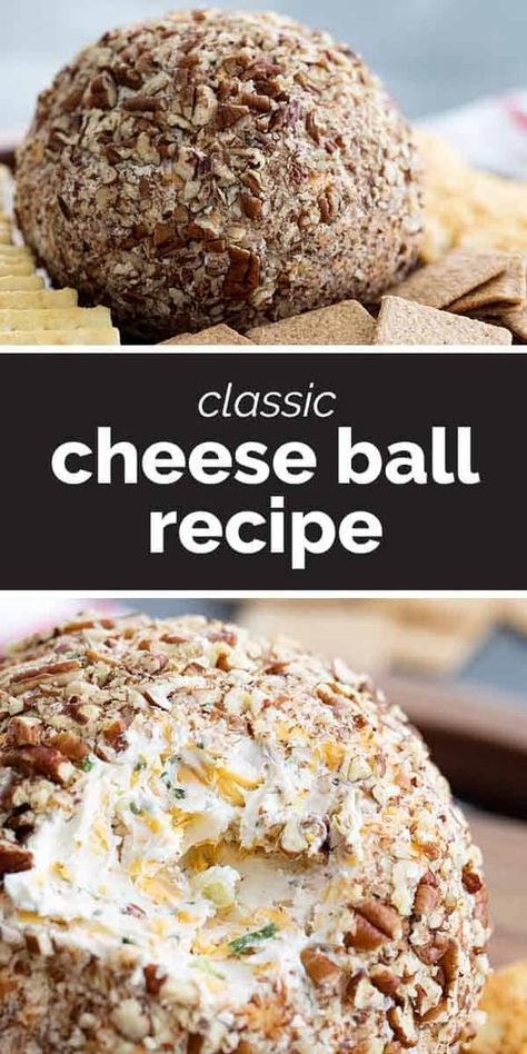 A classic appetizer that is perfect for a party, this Cheese Ball Recipe is the only one you’ll need! Filled with cheese and spices and coated in pecans, it is always a crowd favorite. #recipe #appetizer #cheeseball Cheese Ball With Worcestershire Sauce, Best Cheese Ball Recipes, Cream Cheese Balls Recipe, Classic Cheese Ball, Cheeseball Recipes, Cheeseball Recipe, Cheese Ball Recipes Easy, Cream Cheese Ball, Cheese Ball Recipe