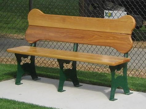 Beautifully handcrafted, our dog bone benches are a cute addition to Pet Friendly Hotels, Veterinary Facilities, Dog Parks and even backyards! The benches are m http://www.coolenews.com/dog-training/ Dog Crate Bench, Dog Park Equipment, Dog Park Ideas, Dog Boarding Ideas, Park Amenities, Indoor Dog Park, Crate Bench, Dog Boarding Kennels, Dog Kennel Designs