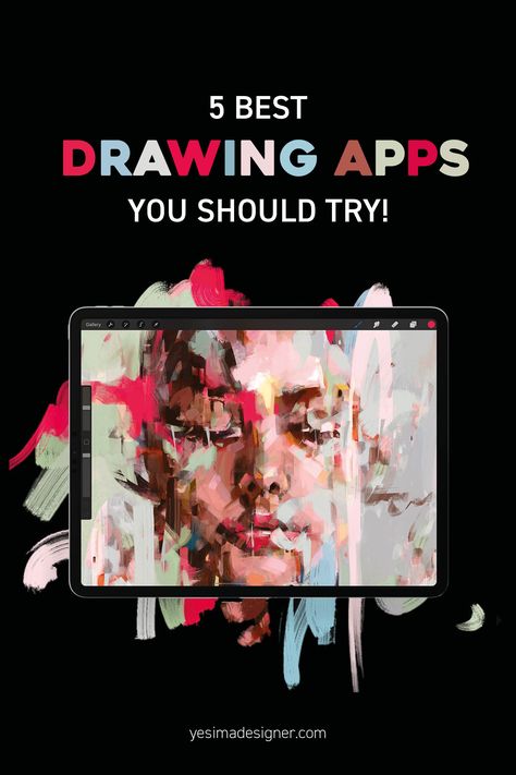 5 Best Drawing Apps for the iPad You Should try! #draw #learntodraw #apps Drawing Apps Ipad, Apps For Digital Art, Digital Drawing Apps, Graphic Design Workspace, Good Drawing Apps, Best Drawing Apps, Ipad Drawing App, Drawing Apps, Ipad Lettering Procreate