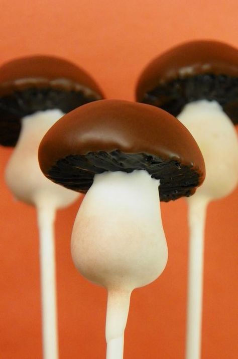 Mushroom Cake Pops Tutorial, Creative Sweets Ideas, Easy Mushroom Cake, Mushroom Cupcake Ideas, Mushroom Shaped Cake, Mushroom Cake Pops, Mushroom Edible, Mushroom Shaped Cookies, Mushroom Centerpiece