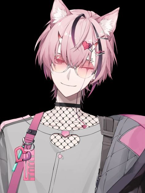 Bitter Choco Decoration Pose, Male Vtuber, Vtuber Ideas, Blue And Pink Hair, Vtuber Design, Boy Character, Cat Boys, Anime Pics, Boy Blue