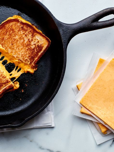 Homemade American Cheese Recipe | Epicurious American Cheese Recipes, Homemade Grilled Cheese, Grill Cheese Sandwich Recipes, Cow's Milk, Recipe Lunch, Picky Kids, Grilled Cheese Sandwiches, Cheese Making, Homemade Cheese