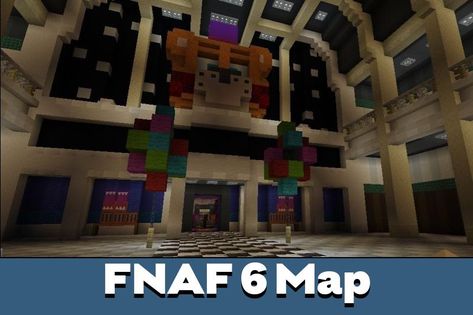 FNAF 6 Map for Minecraft PE Minecraft Fnaf Pizzaria, Fnaf Minecraft, Minecraft Fnaf, Map Minecraft, Minecraft Wallpaper, Horror Lovers, Minecraft Pe, Minecraft Blueprints, Freddy Fazbear