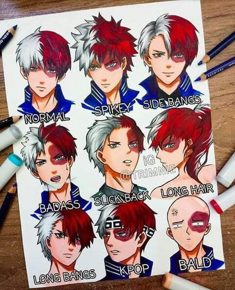 Mha Style, Hair Meme, Anime Hairstyles, Pelo Anime, Icy Hot, Film Anime, Different Hair, My Hero Academia Shouto, Wallpaper Animes