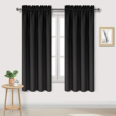 Black Blackout Curtains, Blackout Curtains Bedroom, Curtain Room, Insulated Curtains, Green Curtains, Black Curtains, Thermal Curtains, Darkening Curtains, Rod Pocket Curtain Panels