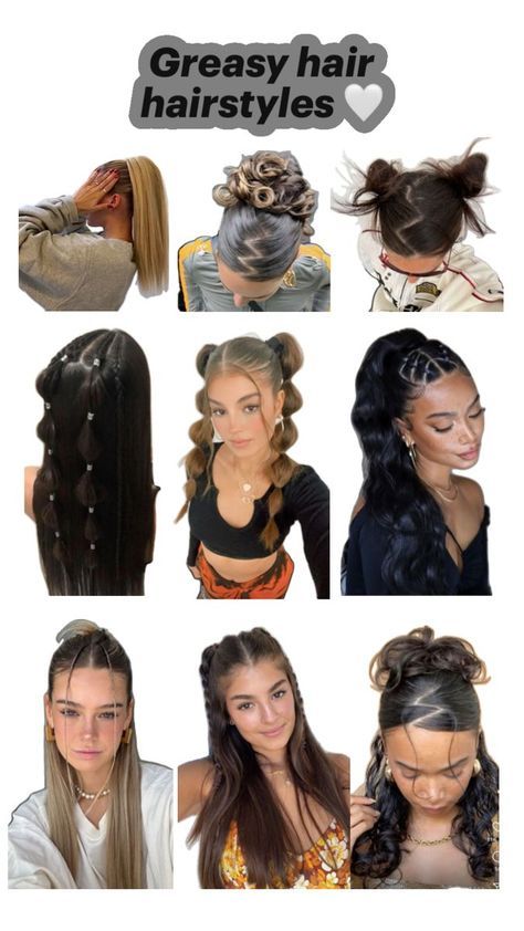 Cool Fun Hairstyles, Slick Summer Hairstyles, Hairstyles For Greece Hair, Hairstyle Ideas Up, School Slick Back Hairstyles, Coiffure Street Wear, Slickback Hairstyles Women, Slick Back Ideas, Hairstyles For Pe