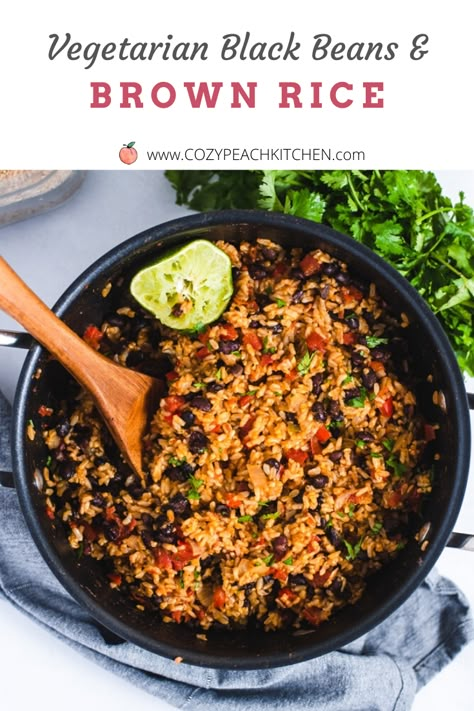 Vegetarian Brown Rice Recipes, Brown Rice With Black Beans Recipes, Brown Rice And Black Beans, Brown Rice And Beans Recipe Healthy, Vegan Brown Rice Bowl, Black Beans Brown Rice, Beans And Brown Rice Recipes, Black Beans And Brown Rice, Brown Rice And Black Beans Recipes