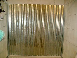 Another galvanized shower surround with how to's Metal Shower Walls, Corrugated Metal Shower, Galvanized Shower, Tin Shower, Bathroom Shower Stalls, Bath Surround, Corrugated Tin, Tub Surround, Diy Shower