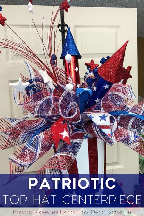 Fouth Of July Crafts, Patriotic Centerpieces, Memorial Day Decorations, Fourth Of July Decorations, 4th Of July Parade, 4th July Crafts, Look Festival, Patriotic Christmas, Fourth Of July Decor