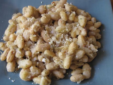 This is an Emeril recipe that I modified to my tastes. Its really easy and a great side dish if you want to stray from the same old rice or potatoes. I usually cook chicken breasts in the pan first and use the oil/drippings as my starting base. Emeril Recipes, Cannellini Bean, Cook Chicken, Gluten Free Cheese, Cannellini Beans, Cook Chicken Breast, Juicing Lemons, Fresh Lemon Juice, Chicken Breasts