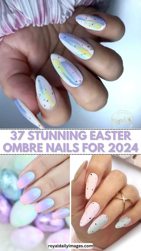 Easter Ombre Nails Ombré Easter Nails, Easter Nails Ombre, Easter Ombré Nails, Easter Ombre Nails Spring, Ombre Easter Nails, Easter Ombre Nails, Easter Nail Designs 2024, Easter Nails 2024, Pastel Ombre Nails