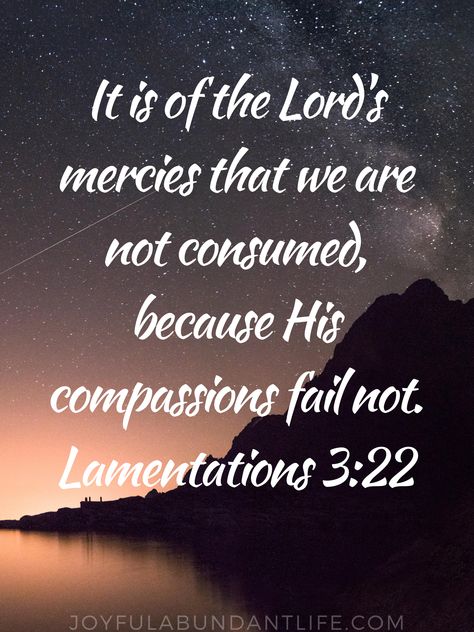 Because of God’s Mercy, We Are Not Consumed! – Joyful Abundant Life Mercy Quotes, God's Mercy, Thanks To God, Mercy Me, Gods Mercy, Bible Study Tips, Taste And See, Devotional Books, Divine Mercy