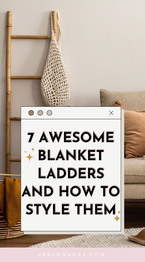 Livingroom Blanket Ladder, Where To Put A Blanket Ladder, Blanket Ladder In Bedroom, Quilt Ladders How To Make A, Christmas Blanket Ladder Ideas, Modern Ladder Decor, Ideas For Blanket Ladders, Blanket Ladder Alternative, Blanket Ladder Hanging On Wall