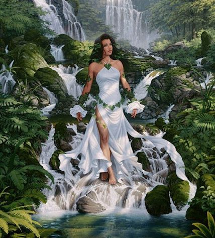 Celtic Goddesses, Sacred Well, Celtic Goddess, Doreen Virtue, Celtic Mythology, Girls White Dress, Spiritual Artwork, Cross Paintings, Spiritual Art