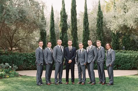 Photography: Michael Radford Photography - michaelradfordphotography.com Read More: http://www.stylemepretty.com/2014/04/21/organic-winter-wedding-in-la-jolla/ Dark Grey Groomsmen, Groomsmen Portraits, Grey Groomsmen, Gray Groomsmen Suits, Navy Groom, Wedding Groomsmen Attire, Winter Wedding Planning, Groomsmen Grey, Groomsmen Outfits