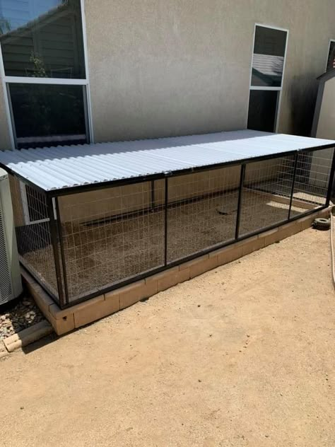 Small Dog Pens Outside, Dog Cage Design, Diy Outdoor Dog Kennel Cheap, Dog Cage Ideas Outdoor, Dog Cage Outdoor, Cage For Dogs, Reban Ayam, Dog Enclosures, Backyard Dog Area