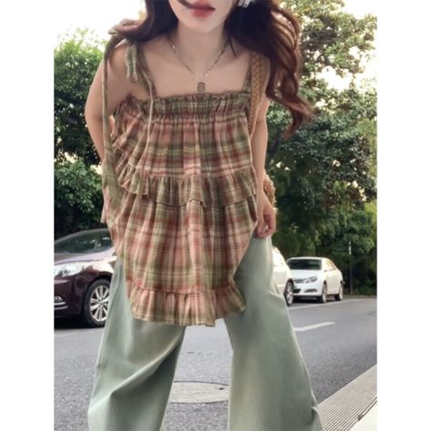 Just found this amazing item on AliExpress. Check it out! 12,79€ 40％ Off | Vintage Square Collar Sweet Plaid Tanks Women Summer Casual Bow Bandage Tank Tops Japanese Kawaii Fairy Camisoles Y2k Aesthetic Kawaii Fairy, Women Summer Casual, Japanese Kawaii, Y2k Aesthetic, Summer Casual, Plaid, Tank Tops, Collar, Square