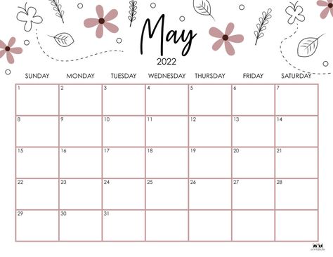 Printable May 2022 Calendar-Style 15 May Calendar Ideas, Calander Printable, Affirmation Calendar, May Calendar Printable, May Planner, May 2022, Free Planner Pages, May Calendar, Free Printable Calendar Templates