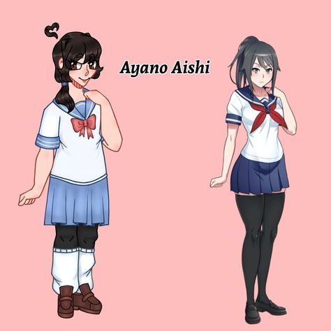 Yandere simulator Ayano Ayano Redesign, Ayano Aishi Redesign, Yandere Simulator Redesign, Describe Her, Ayano Aishi, Yandere Characters, Normal Person, Just She, Yandere Simulator