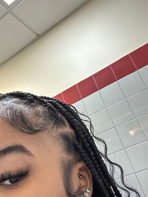 Edges With Braids, Edges Hair, Cute Box Braids Hairstyles, Cute Piercings, Protective Hairstyles Braids, Curly Hair Styles Easy, Pretty Braided Hairstyles, Natural Hair Styles Easy, Slick Hairstyles