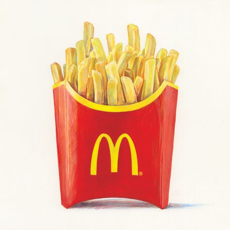 Jöel Penkman- Mcdonalds Campaign, Fries French Fries Painting, French Fries Drawing, Fries Drawing, Joel Penkman, Object Painting, Mcdonalds Fries, Monster Munch, Prismacolor Art, Egg Tempera