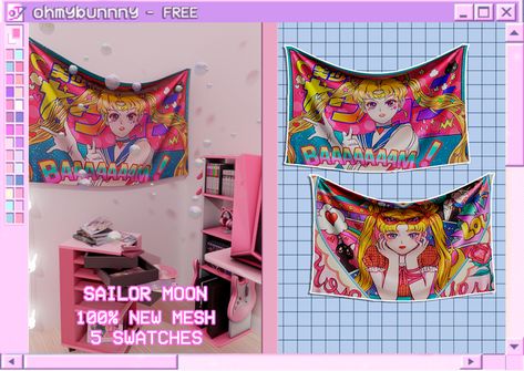 𝙵𝚁𝙴𝙴 ♡ 𝚂𝙰𝙸𝙻𝙾𝚁 𝙼𝙾𝙾𝙽 Sailor Moon Items, Los Sims 4 Mods, Sims 4 Traits, Sims 4 Family, Sims Packs, Sims 4 Bedroom, Moon Tapestry, The Sims 4 Packs, Sims 4 Body Mods